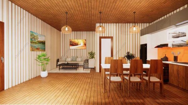 Bản vẽ kiến ​​trúc nhà gỗ hiện đại 10x6,3m - Bản thiết kế nhà nghỉ dưỡng tùy chỉnh - Hình ảnh 11
