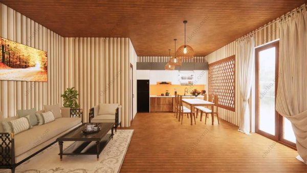 Bản vẽ kiến ​​trúc nhà gỗ hiện đại 10x6,3m - Bản thiết kế nhà nghỉ dưỡng tùy chỉnh - Hình ảnh 12