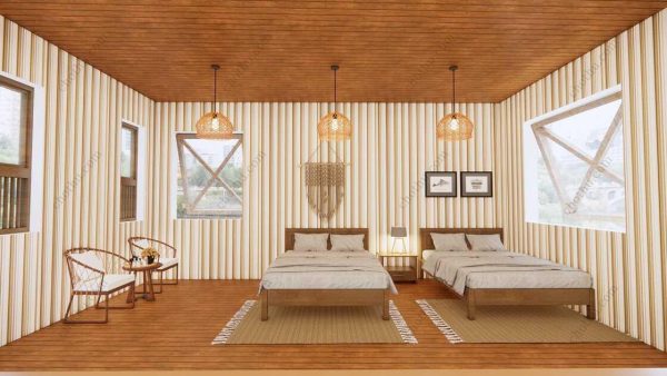 Bản vẽ kiến ​​trúc nhà gỗ hiện đại 10x6,3m - Bản thiết kế nhà nghỉ dưỡng tùy chỉnh - Hình ảnh 15