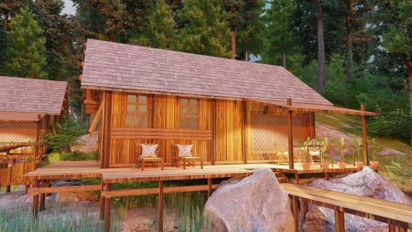 Bản vẽ kiến ​​trúc nhà gỗ hiện đại 10x6,3m - Bản thiết kế nhà nghỉ dưỡng tùy chỉnh - Hình ảnh 5