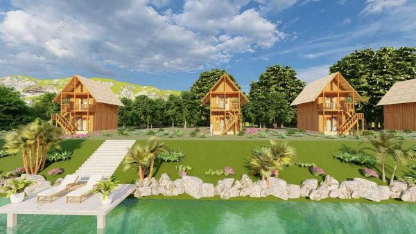 Bản vẽ kiến ​​trúc - Cabin hiện đại 7,9x4,1m có gác xép - Bản thiết kế nhà nghỉ dưỡng tùy chỉnh - Hình ảnh 4