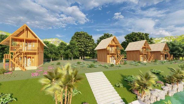 Bản vẽ kiến ​​trúc - Cabin hiện đại 7,9x4,1m có gác xép - Bản thiết kế nhà nghỉ dưỡng tùy chỉnh - Hình ảnh 5