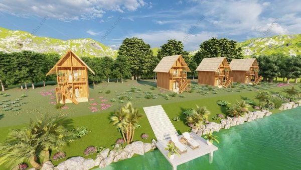 Bản vẽ kiến ​​trúc - Cabin hiện đại 7,9x4,1m có gác xép - Bản thiết kế nhà nghỉ dưỡng tùy chỉnh - Hình ảnh 6
