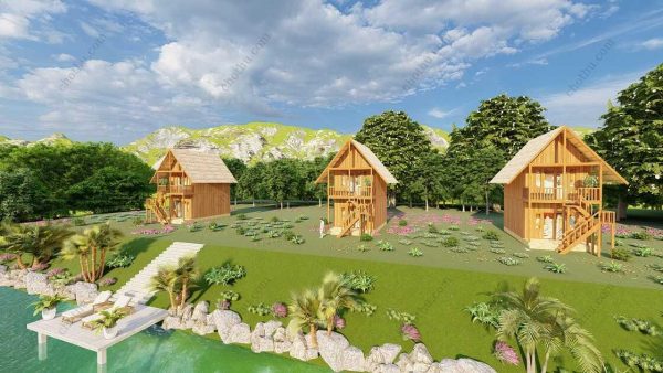 Bản vẽ kiến ​​trúc - Cabin hiện đại 7,9x4,1m có gác xép - Bản thiết kế nhà nghỉ dưỡng tùy chỉnh - Hình ảnh 7