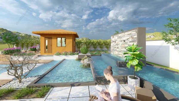 Bản vẽ kiến ​​trúc nhà gỗ hiện đại 6,4x5,2m - Bản thiết kế nhà nghỉ dưỡng tùy chỉnh - Hình ảnh 11