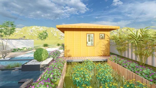 Bản vẽ kiến ​​trúc nhà gỗ hiện đại 6,4x5,2m - Bản thiết kế nhà nghỉ dưỡng tùy chỉnh - Hình ảnh 7