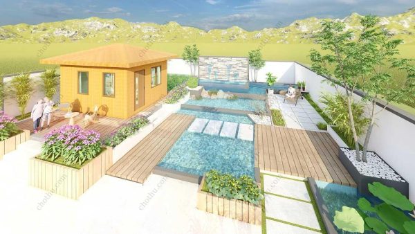 Bản vẽ kiến ​​trúc nhà gỗ hiện đại 6,4x5,2m - Bản thiết kế nhà nghỉ dưỡng tùy chỉnh - Hình ảnh 10