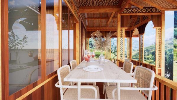 Bản vẽ kiến ​​trúc nhà gỗ hiện đại 7,6x5,9m - Bản thiết kế nhà nghỉ dưỡng tùy chỉnh - Hình ảnh 12