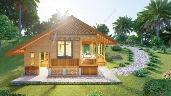 Bản vẽ kiến ​​trúc nhà gỗ hiện đại 7,6x5,9m - Bản thiết kế nhà nghỉ dưỡng tùy chỉnh - Hình ảnh 7
