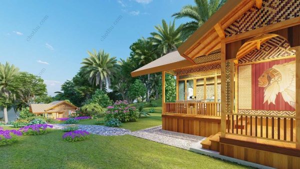 Bản vẽ kiến ​​trúc nhà gỗ hiện đại 7,6x5,9m - Bản thiết kế nhà nghỉ dưỡng tùy chỉnh - Hình ảnh 9