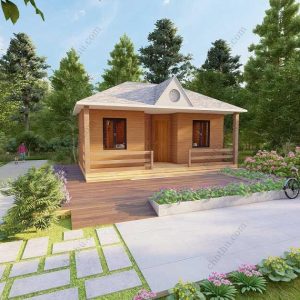 Bản vẽ kiến ​​trúc nhà gỗ hiện đại 8,4x5,2m - Bản thiết kế nhà nghỉ dưỡng tùy chỉnh