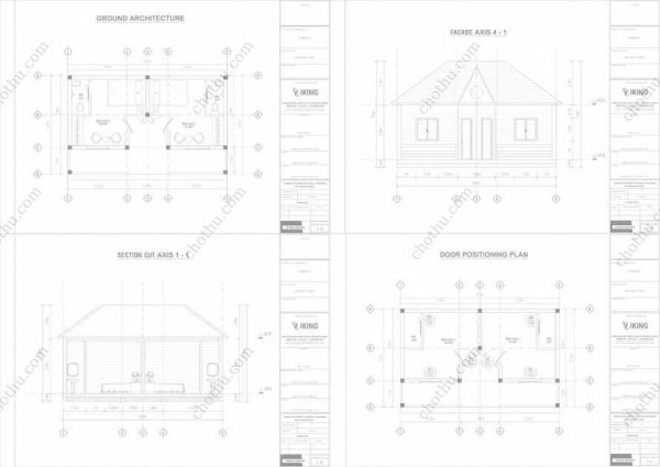 Bản vẽ kiến ​​trúc nhà gỗ hiện đại 8,4x5,2m - Bản thiết kế nhà nghỉ dưỡng tùy chỉnh - Hình ảnh 2