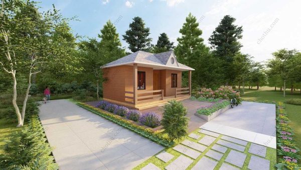 Bản vẽ kiến ​​trúc nhà gỗ hiện đại 8,4x5,2m - Bản thiết kế nhà nghỉ dưỡng tùy chỉnh - Hình ảnh 3