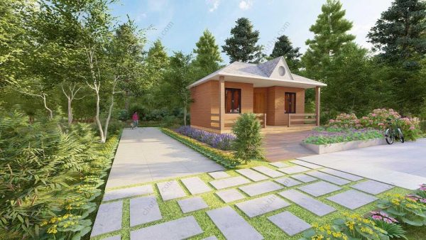 Bản vẽ kiến ​​trúc nhà gỗ hiện đại 8,4x5,2m - Bản thiết kế nhà nghỉ dưỡng tùy chỉnh - Hình ảnh 4