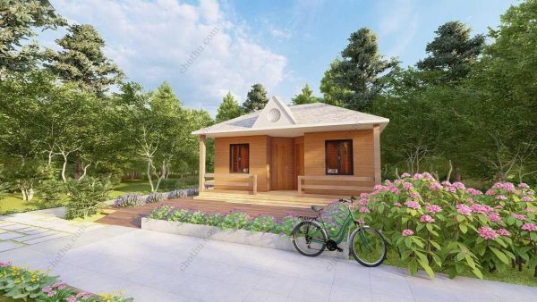 Bản vẽ kiến ​​trúc nhà gỗ hiện đại 8,4x5,2m - Bản thiết kế nhà nghỉ dưỡng tùy chỉnh - Hình ảnh 6
