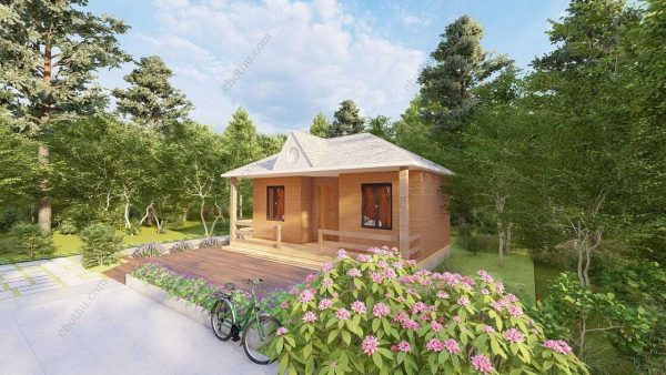 Bản vẽ kiến ​​trúc nhà gỗ hiện đại 8,4x5,2m - Bản thiết kế nhà nghỉ dưỡng tùy chỉnh - Hình ảnh 7
