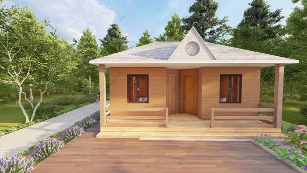 Bản vẽ kiến ​​trúc nhà gỗ hiện đại 8,4x5,2m - Bản thiết kế nhà nghỉ dưỡng tùy chỉnh - Hình ảnh 9