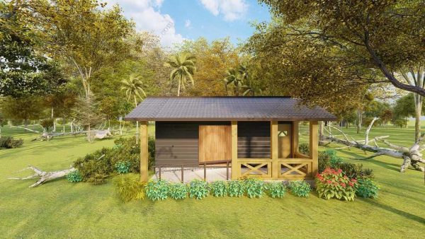 Bản vẽ kiến ​​trúc nhà gỗ hiện đại 7,8x6,1m - Bản thiết kế nhà nghỉ dưỡng tùy chỉnh
