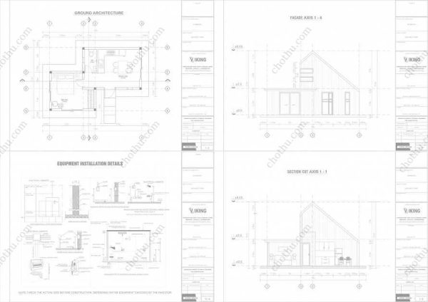 Bản vẽ kiến ​​trúc nhà gỗ hiện đại 10x7,3m - Bản thiết kế nhà nghỉ dưỡng tùy chỉnh - Hình ảnh 2