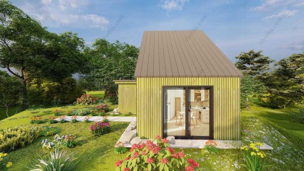 Bản vẽ kiến ​​trúc nhà gỗ hiện đại 10x7,3m - Bản thiết kế nhà nghỉ dưỡng tùy chỉnh - Hình ảnh 7