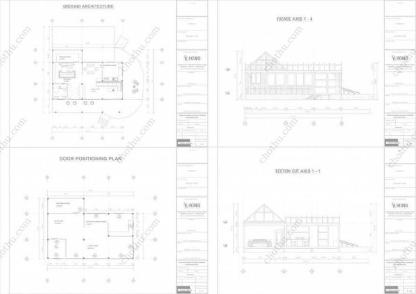 Bản vẽ kiến ​​trúc nhà gỗ hiện đại 12,3x11m - Bản thiết kế nhà nghỉ dưỡng tùy chỉnh - Hình ảnh 2