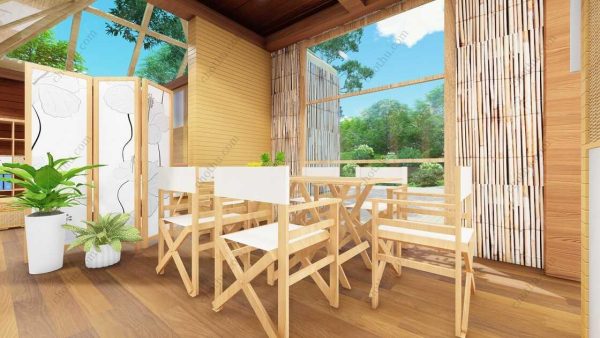 Bản vẽ kiến ​​trúc nhà gỗ hiện đại 12,3x11m - Bản thiết kế nhà nghỉ dưỡng tùy chỉnh - Hình ảnh 7