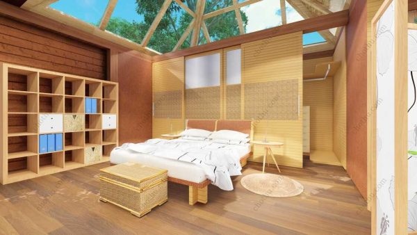 Bản vẽ kiến ​​trúc nhà gỗ hiện đại 12,3x11m - Bản thiết kế nhà nghỉ dưỡng tùy chỉnh - Hình ảnh 10
