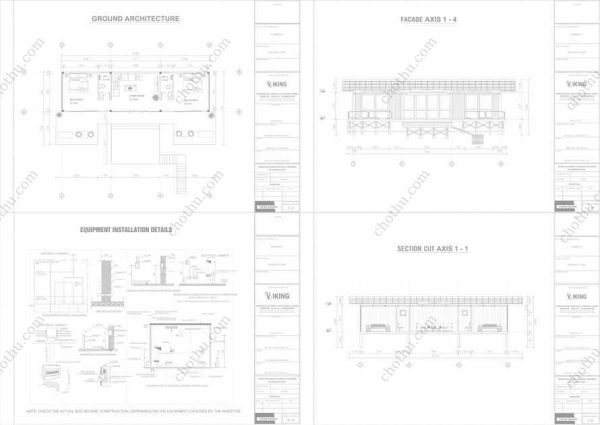Bản vẽ kiến ​​trúc nhà gỗ hiện đại 14,8x7,3m - Bản thiết kế nhà nghỉ dưỡng tùy chỉnh - Hình ảnh 2