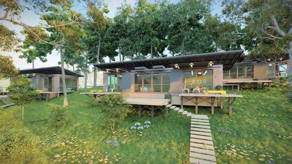 Bản vẽ kiến ​​trúc nhà gỗ hiện đại 14,8x7,3m - Bản thiết kế nhà nghỉ dưỡng tùy chỉnh - Hình ảnh 3