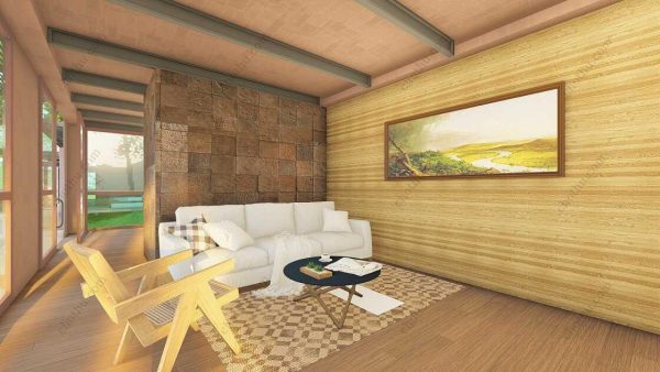 Bản vẽ kiến ​​trúc nhà gỗ hiện đại 14,8x7,3m - Bản thiết kế nhà nghỉ dưỡng tùy chỉnh - Hình ảnh 7