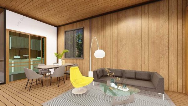 Bản vẽ kiến ​​trúc nhà gỗ hiện đại 10,8x9m - Bản thiết kế nhà nghỉ dưỡng tùy chỉnh - Hình ảnh 5