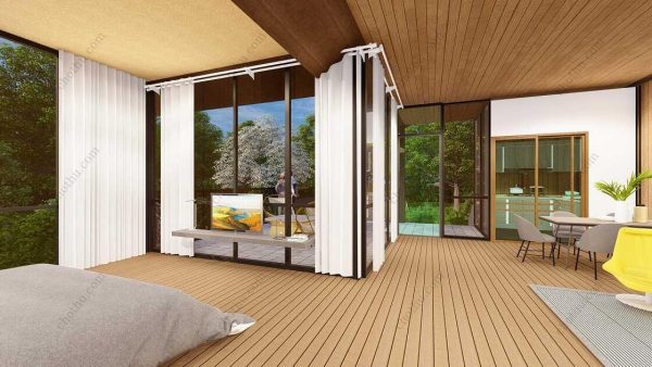 Bản vẽ kiến ​​trúc nhà gỗ hiện đại 10,8x9m - Bản thiết kế nhà nghỉ dưỡng tùy chỉnh - Hình ảnh 10
