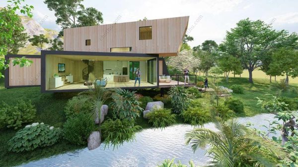 Bản vẽ kiến ​​trúc - Cabin hiện đại 7,3x14,8m có gác xép - Bản thiết kế nhà nghỉ dưỡng tùy chỉnh - Hình ảnh 4