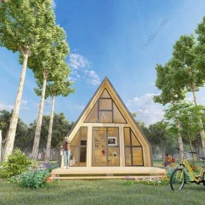 Bản vẽ kiến ​​trúc - Cabin hiện đại 13,7x5,6m có gác xép - Bản thiết kế nhà nghỉ dưỡng tùy chỉnh