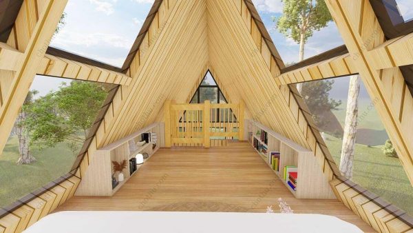 Bản vẽ kiến ​​trúc - Cabin hiện đại 13,7x5,6m có gác xép - Bản thiết kế nhà nghỉ dưỡng tùy chỉnh - Hình ảnh 14