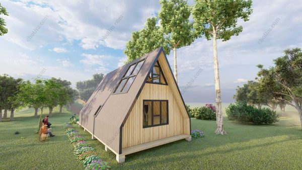 Bản vẽ kiến ​​trúc - Cabin hiện đại 13,7x5,6m có gác xép - Bản thiết kế nhà nghỉ dưỡng tùy chỉnh - Hình ảnh 15