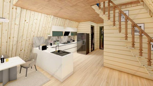 Bản vẽ kiến ​​trúc - Cabin hiện đại 47' x 22' có gác xép - Bản thiết kế nhà nghỉ dưỡng tùy chỉnh - Hình ảnh 12