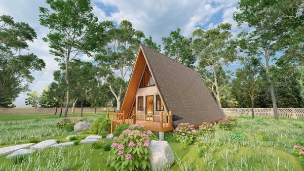 Bản vẽ kiến ​​trúc - Cabin hiện đại 47' x 22' có gác xép - Bản thiết kế nhà nghỉ dưỡng tùy chỉnh - Hình ảnh 6