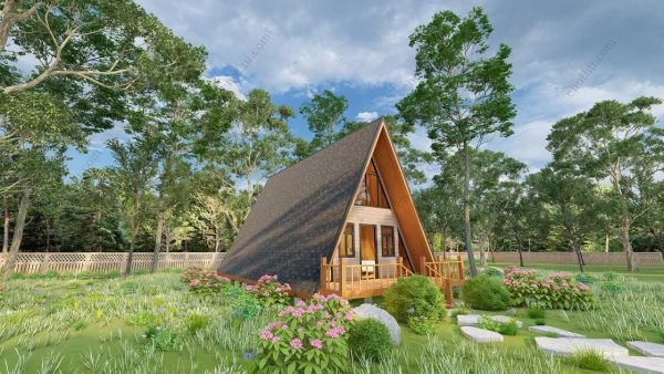 Bản vẽ kiến ​​trúc - Cabin hiện đại 47' x 22' có gác xép - Bản thiết kế nhà nghỉ dưỡng tùy chỉnh - Hình ảnh 7