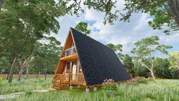 Bản vẽ kiến ​​trúc - Cabin hiện đại 47' x 22' có gác xép - Bản thiết kế nhà nghỉ dưỡng tùy chỉnh - Hình ảnh 8