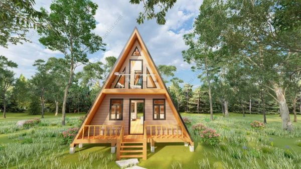 Bản vẽ kiến ​​trúc - Cabin hiện đại 47' x 22' có gác xép - Bản thiết kế nhà nghỉ dưỡng tùy chỉnh - Hình ảnh 9