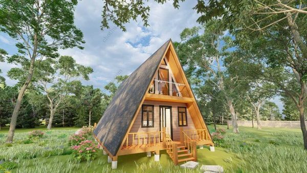 Bản vẽ kiến ​​trúc - Cabin hiện đại 47' x 22' có gác xép - Bản thiết kế nhà nghỉ dưỡng tùy chỉnh - Hình ảnh 10