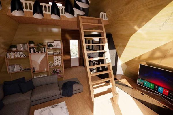 Bản vẽ kiến ​​trúc - Cabin hiện đại 33' x 22' có gác xép - Bản thiết kế nhà nghỉ dưỡng tùy chỉnh - Hình ảnh 12