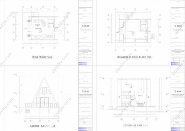 Bản vẽ kiến ​​trúc - Cabin hiện đại 33' x 22' có gác xép - Bản thiết kế nhà nghỉ dưỡng tùy chỉnh - Hình ảnh 2
