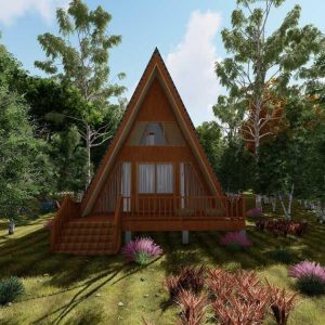 Cabin hiện đại 45' x 22' có gác xép - Bản thiết kế nhà nghỉ dưỡng tùy chỉnh