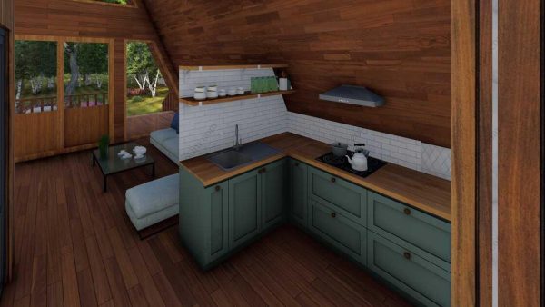 Cabin hiện đại 45' x 22' có gác xép - Bản thiết kế nhà nghỉ dưỡng tùy chỉnh - Hình ảnh 14