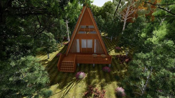 Cabin hiện đại 45' x 22' có gác xép - Bản thiết kế nhà nghỉ dưỡng tùy chỉnh - Hình ảnh 3