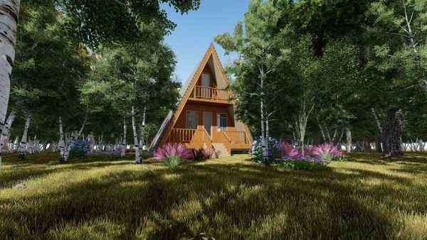 Cabin hiện đại 45' x 22' có gác xép - Bản thiết kế nhà nghỉ dưỡng tùy chỉnh - Hình ảnh 7