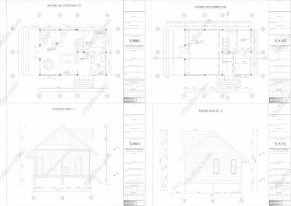 Bản vẽ kiến ​​trúc nhà gỗ hiện đại 40' x 22' – Bản thiết kế nhà nghỉ dưỡng tùy chỉnh - Hình ảnh 2