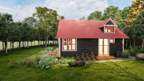 Bản vẽ kiến ​​trúc nhà gỗ hiện đại 40' x 22' – Bản thiết kế nhà nghỉ dưỡng tùy chỉnh - Hình ảnh 5